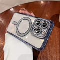 Magnetic Rhinestone Transparent Phone Case