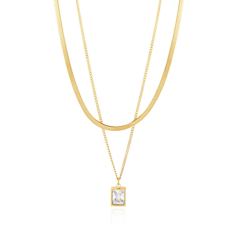 Geometric Titanium Steel Necklace for Women
