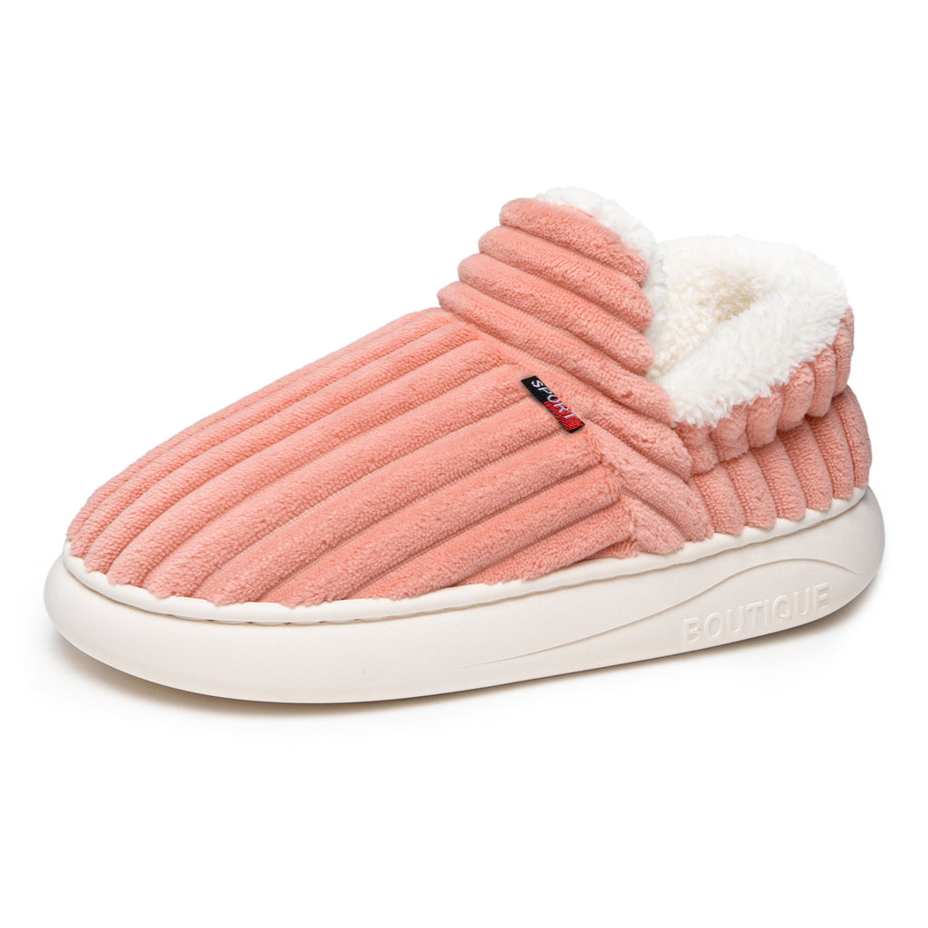 Womens Fleece Lined Cotton Slippers Warm Slip On Home Shoes