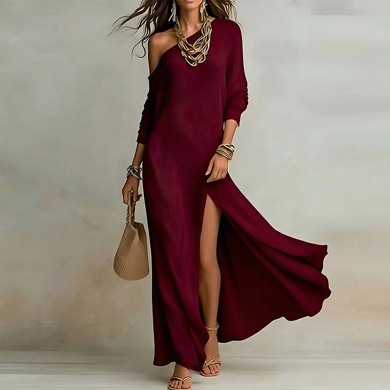 Long Sleeve High Neck Midi Dress