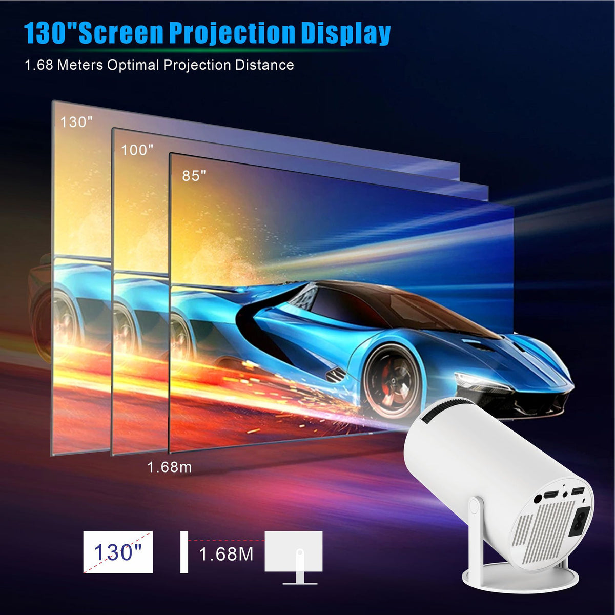 Android 4K Wireless Portable Projector
