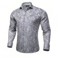 Printed Long-sleeved Men's Top Slim-fit Casual Shirt