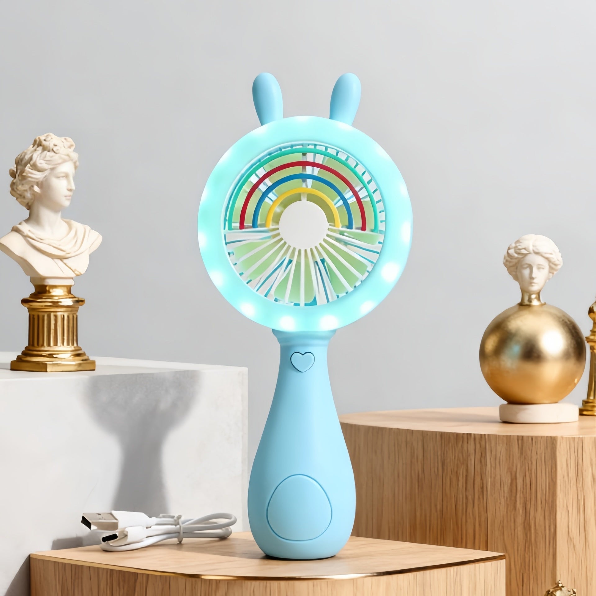 Cute Lollipop-Shaped Handheld Cartoon Mini Fan