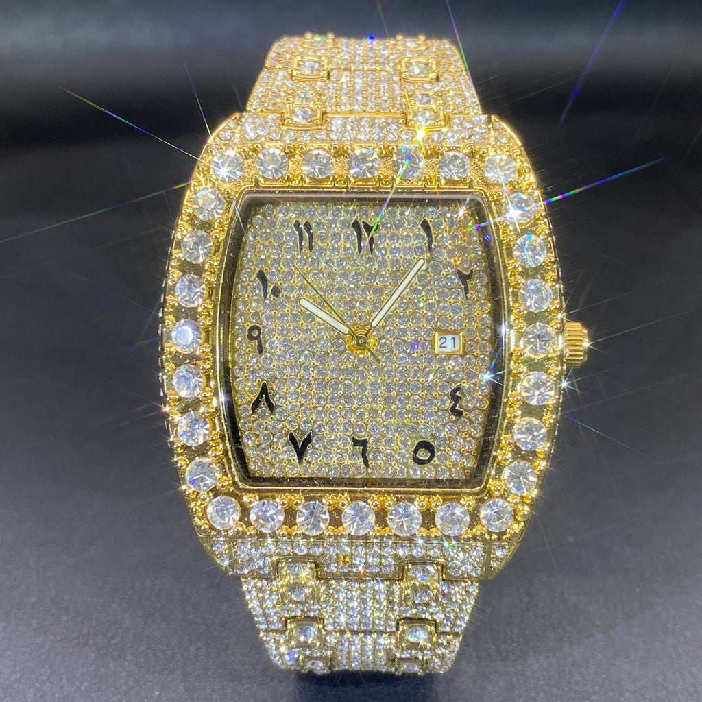 Classic Barrel Dial Rhinestone Quartz Watch