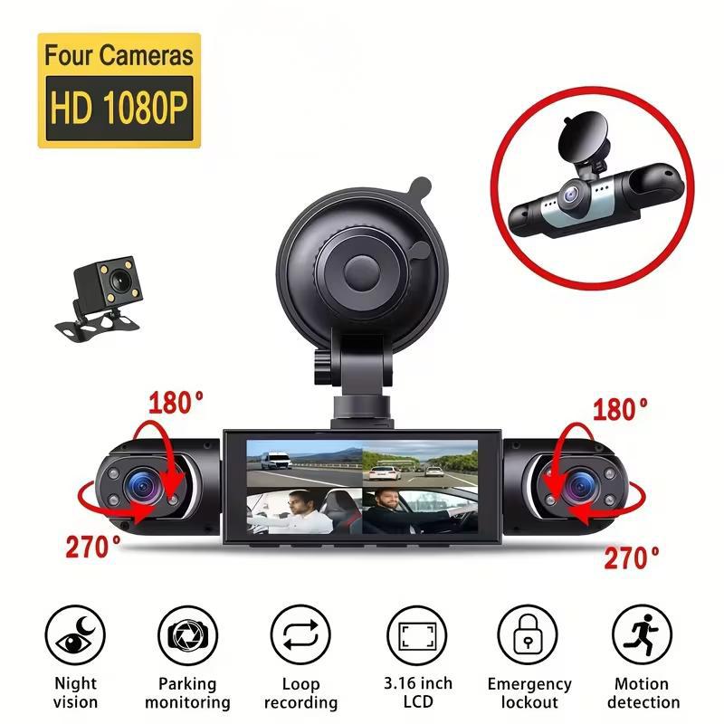 Four Lens WiFi Car DVR with 360 Monitoring