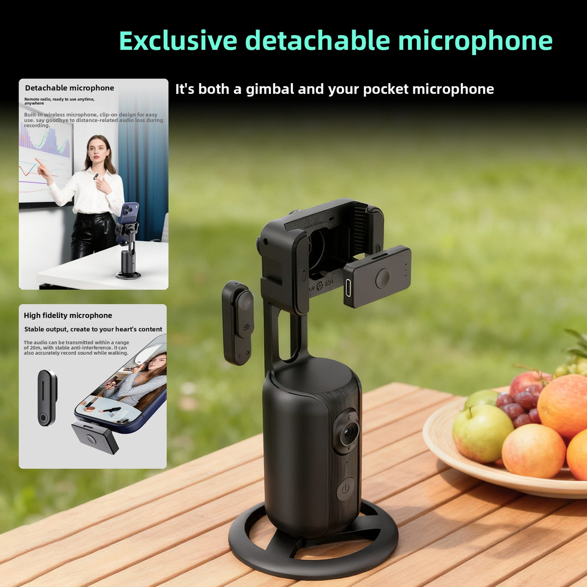 360� Rotating AI Tracking Phone Gimbal