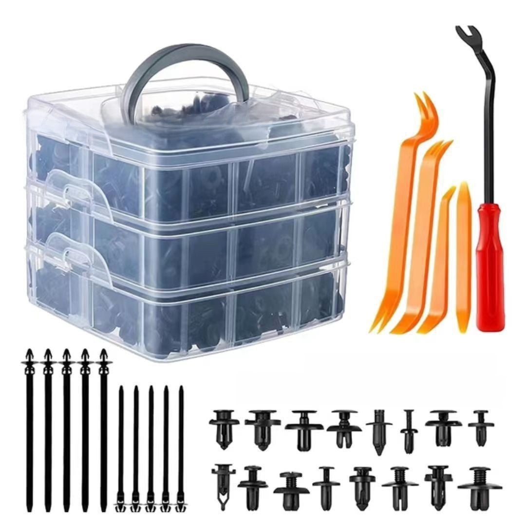 Automotive Plastic Fastener Clips with Pry Tools