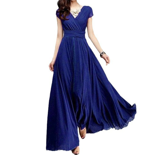 Bohemian V-Neck Chiffon Dress