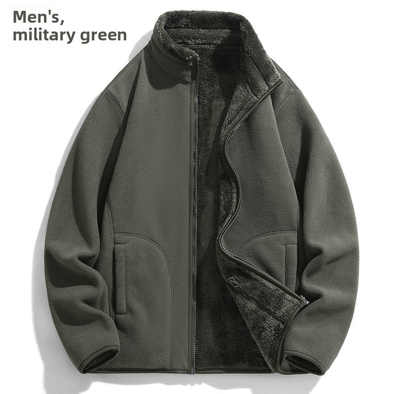 Reversible Polar Fleece Stand Collar Jacket
