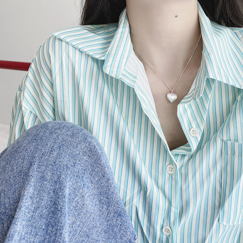 Korean Style Heart Necklace 925 Sterling Silver