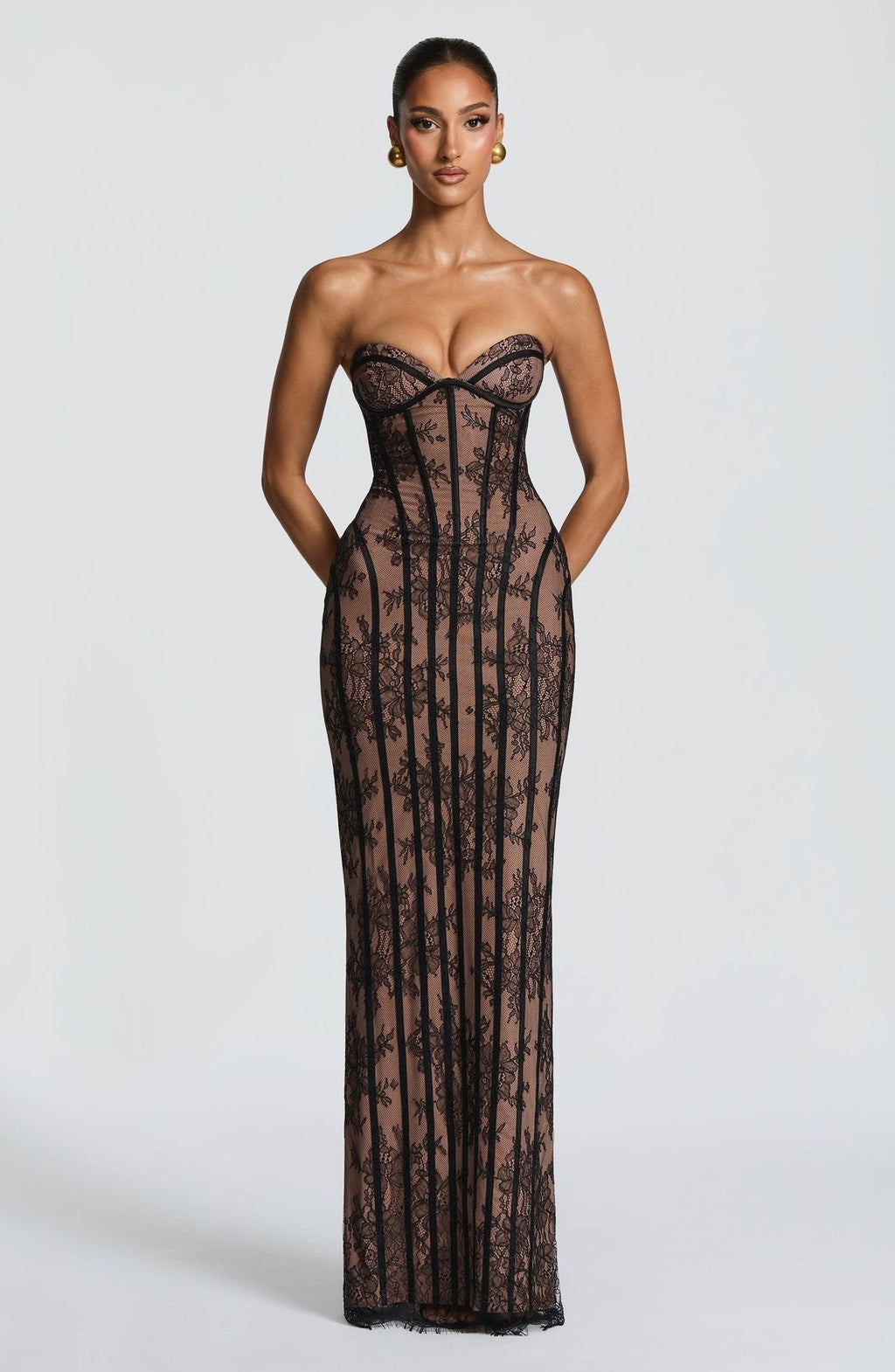 Womens Lace Bodycon Evening Dress