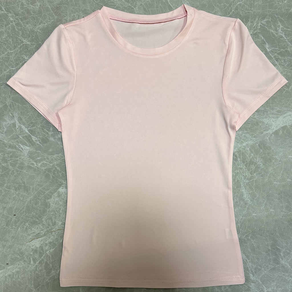 Women Slim Fit Cotton T-Shirt Crew Neck Long Sleeve Solid Color Top