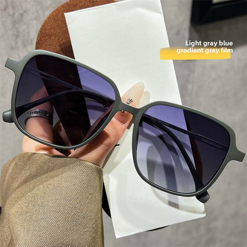 Ultra-light pure titanium plastic steel large-frame sunglasses