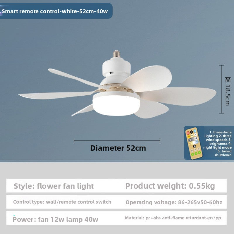 Six-blade floral ceiling fan