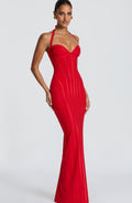 Vertical-striped body-con dress