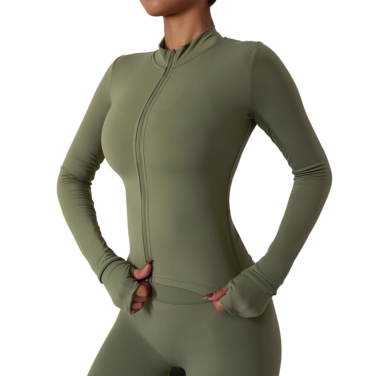Womens High-Neck Fitness Long Sleeve Top