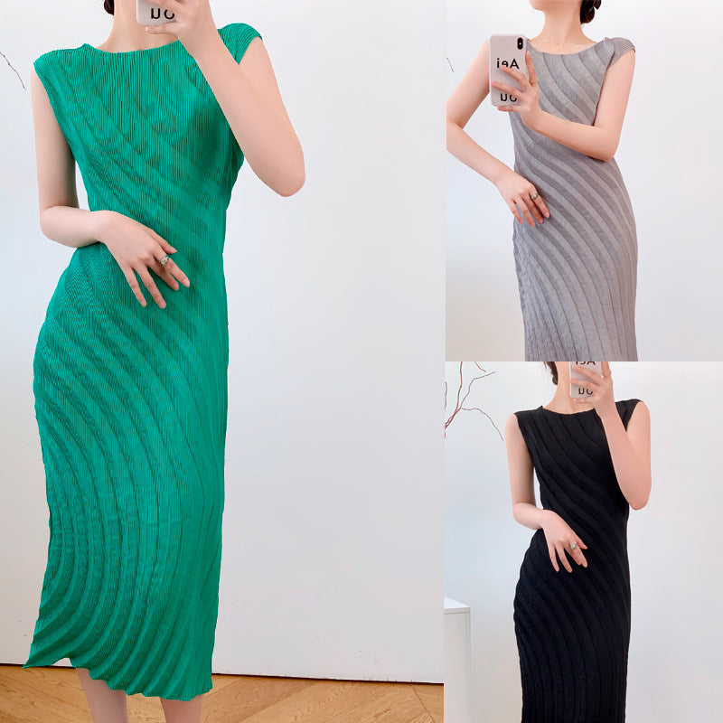 Pleated Womens Dress Casual Long Skirt