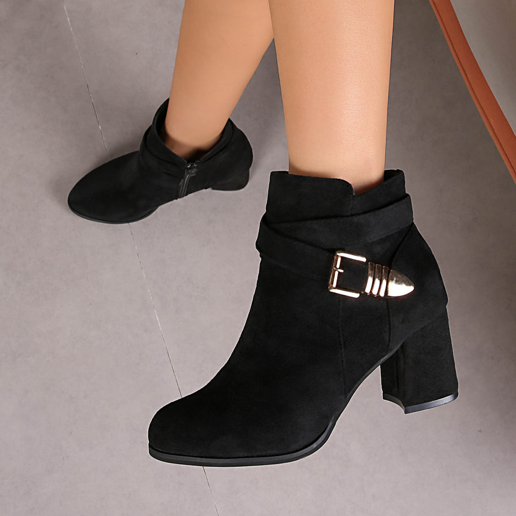 Women's solid-color short boots