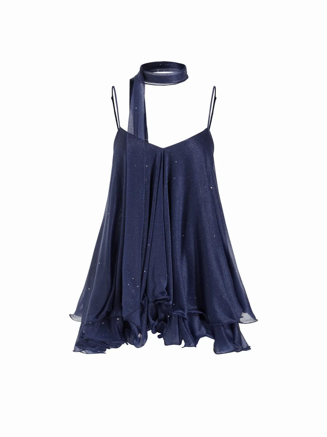chiffon halter-neck dress