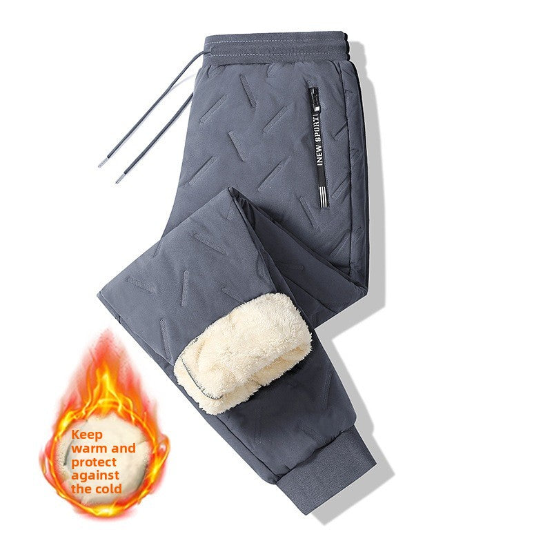 Large-size Casual Loose Fleece-lined Thickened Running Pants