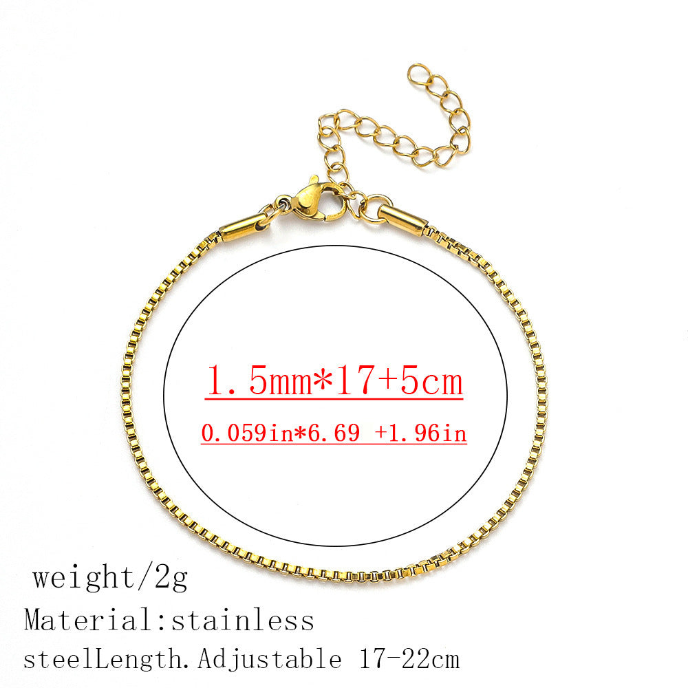 316L Titanium Steel Bracelet Waterproof Hypoallergenic Gold Plated Chain Jewelry for Men Women Unisex Fashion Accessories