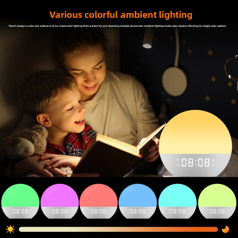 Multifunctional Sunrise Alarm Clock with White Noise and LED Ambiance