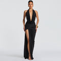 Deep V-Neck Backless Bodycon Dress