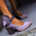 Retro Buckle High Heel Pumps Pointed Toe Summer Dress Shoes for Women