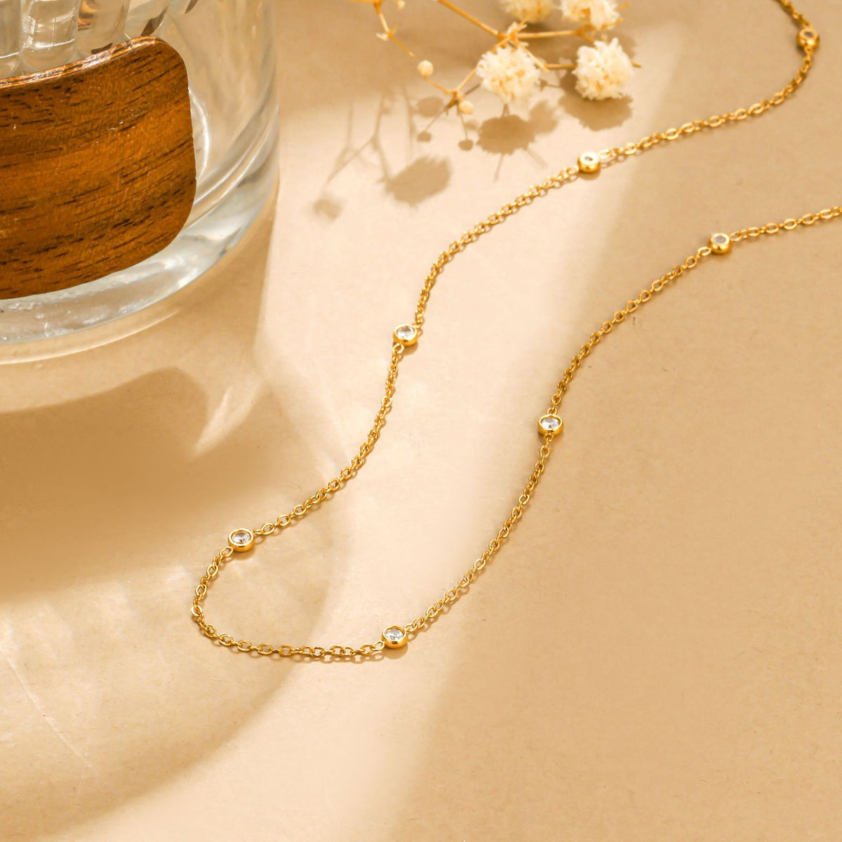 Zircon Clavicle Chain Stainless Steel Necklace