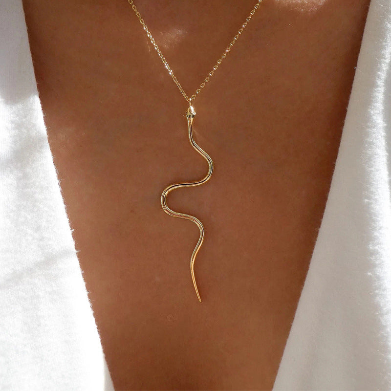 Snake Shape Electroplating Pendant Necklace