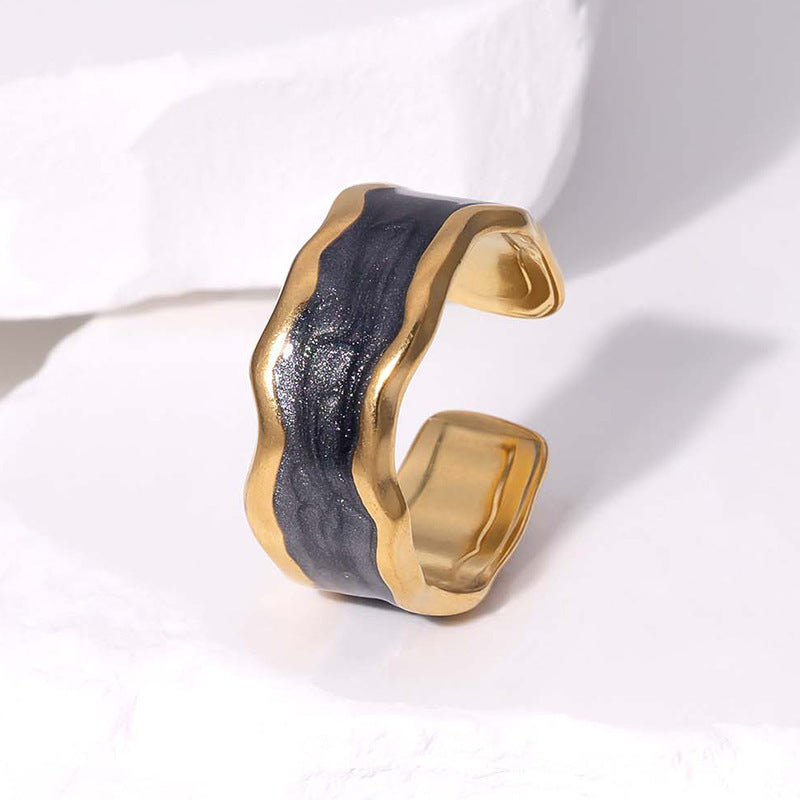 Adjustable Gold Plated Stainless Steel Ring