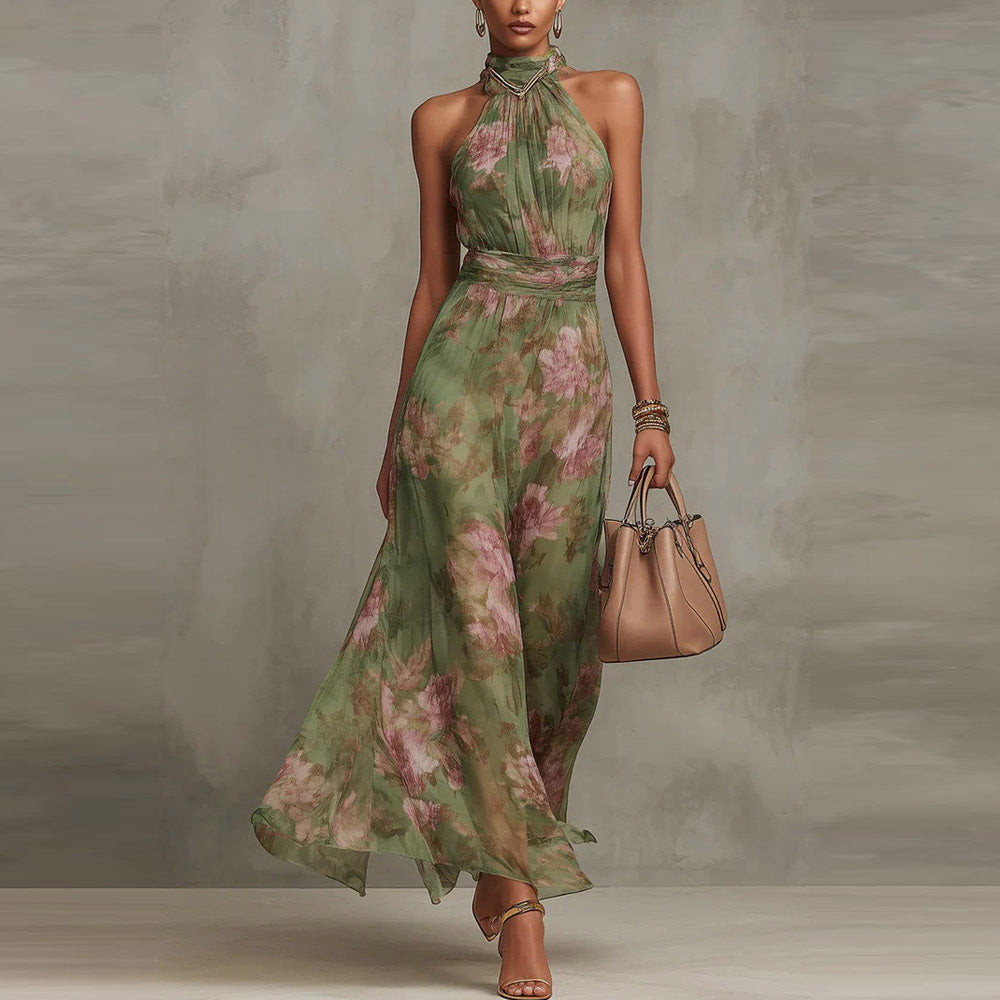 Sleeveless Vacation Style Ruched Dress