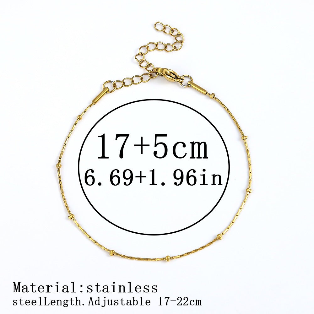 316L Titanium Steel Bracelet Waterproof Hypoallergenic Gold Plated Chain Jewelry for Men Women Unisex Fashion Accessories