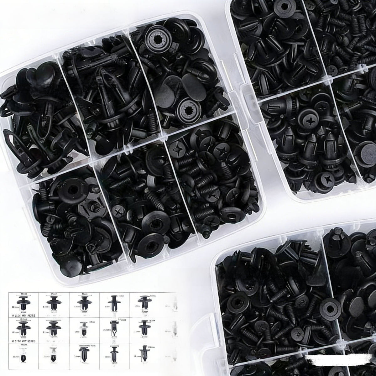 Automotive Plastic Fastener Clips with Pry Tools
