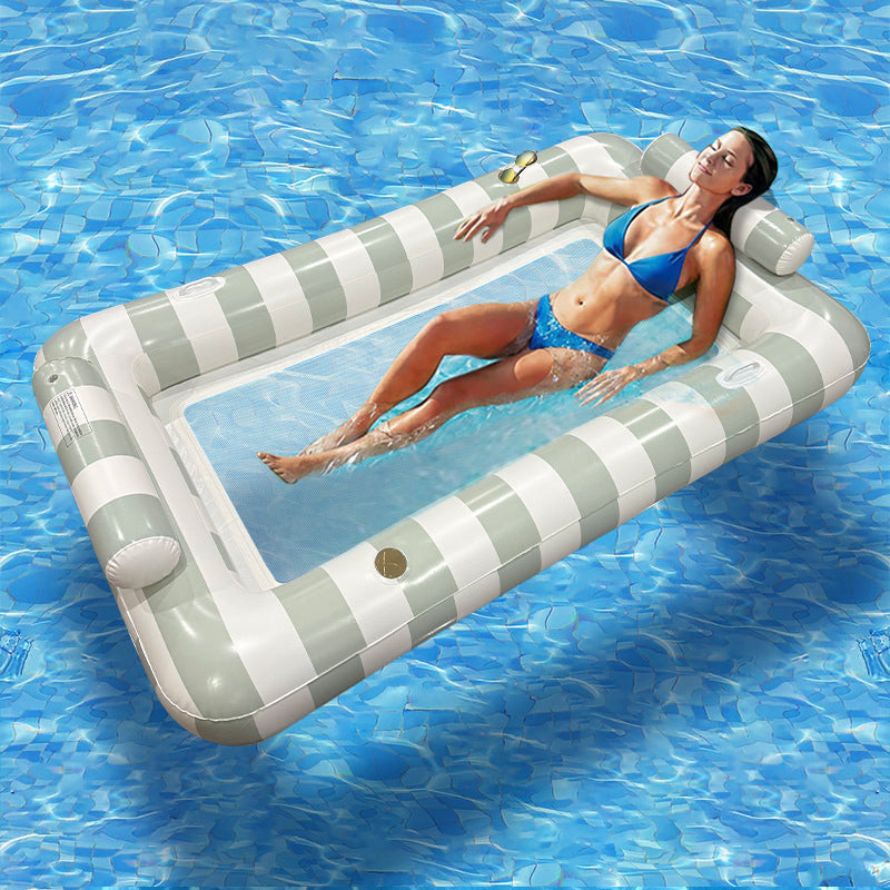 Striped Square Inflatable Lounge Chair Water Float