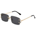 Frameless Square Metal Sunglasses UV400 Protection