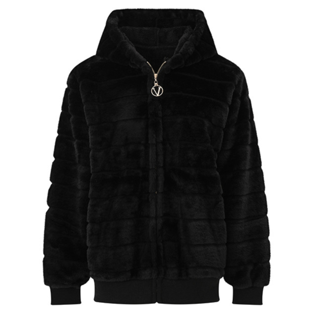 Women's Plush Stand Collar Zip Up Fleece Sweatshirt