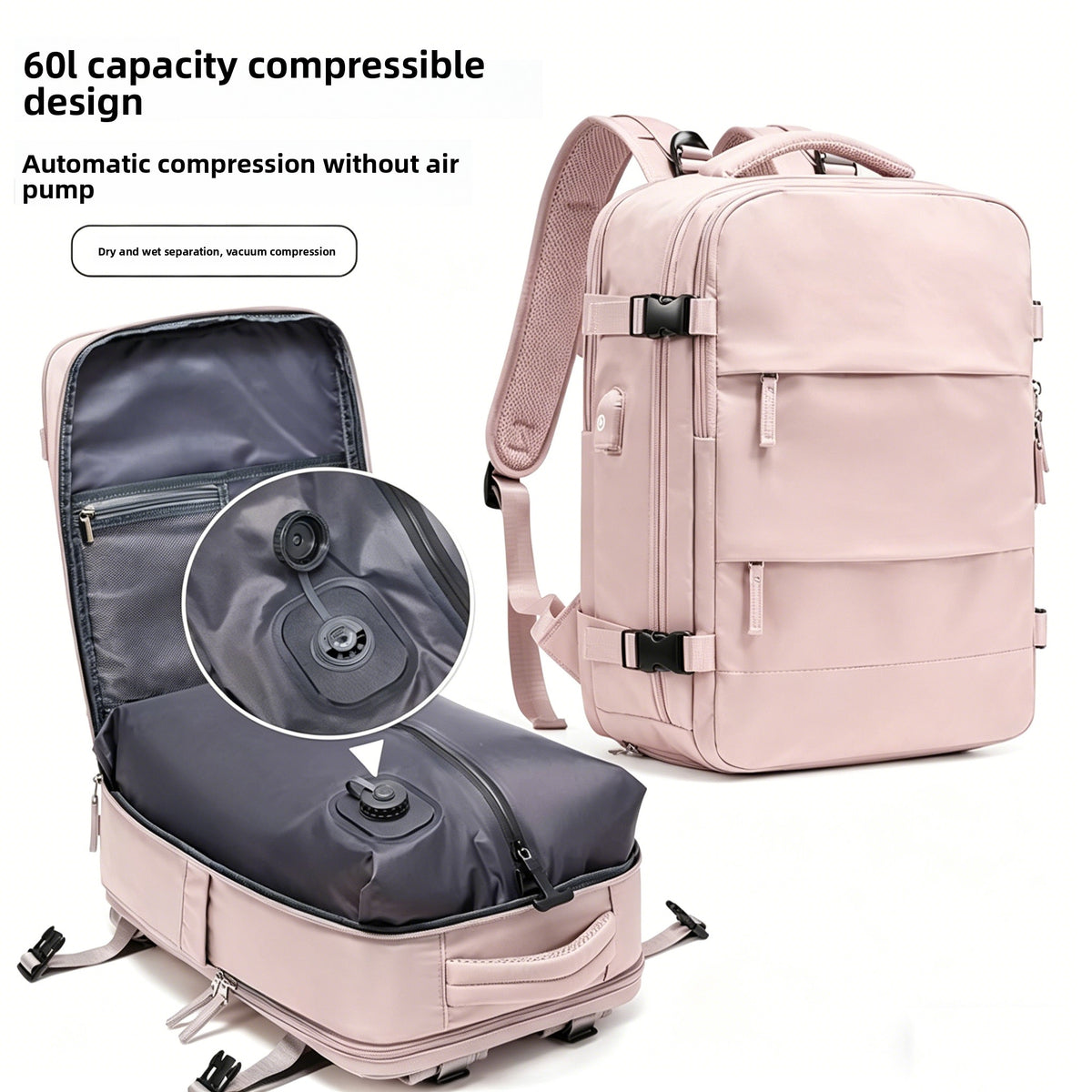 Vacuum Compression Travel Backpack
