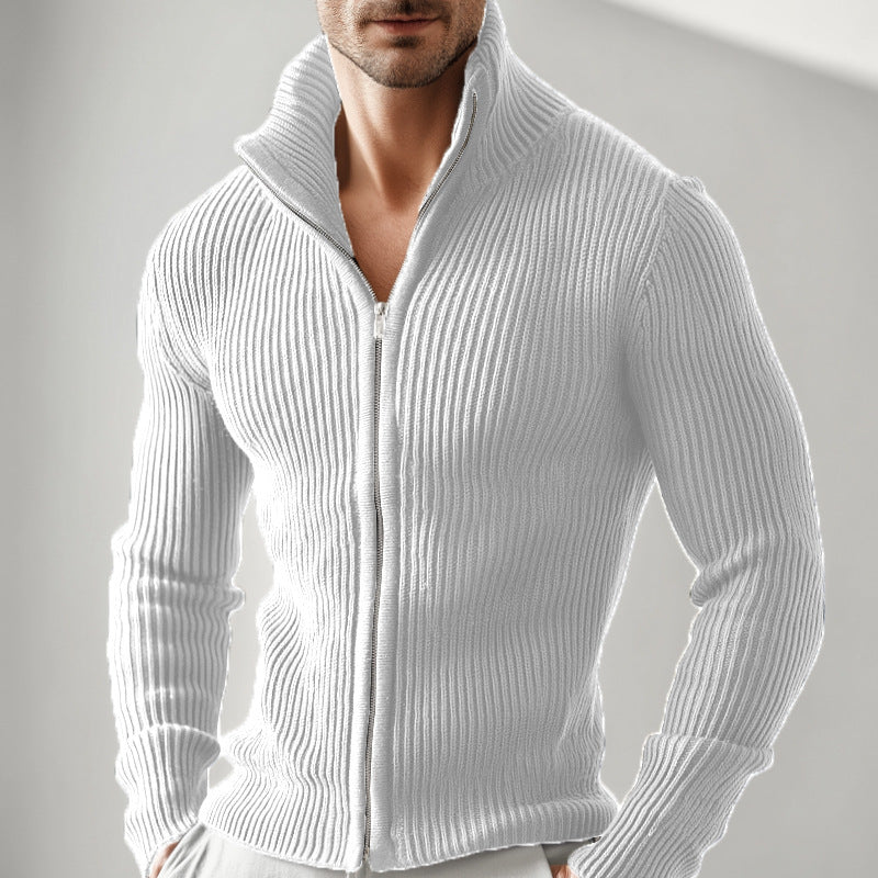Mens Zip-Up Stand Collar Jacket
