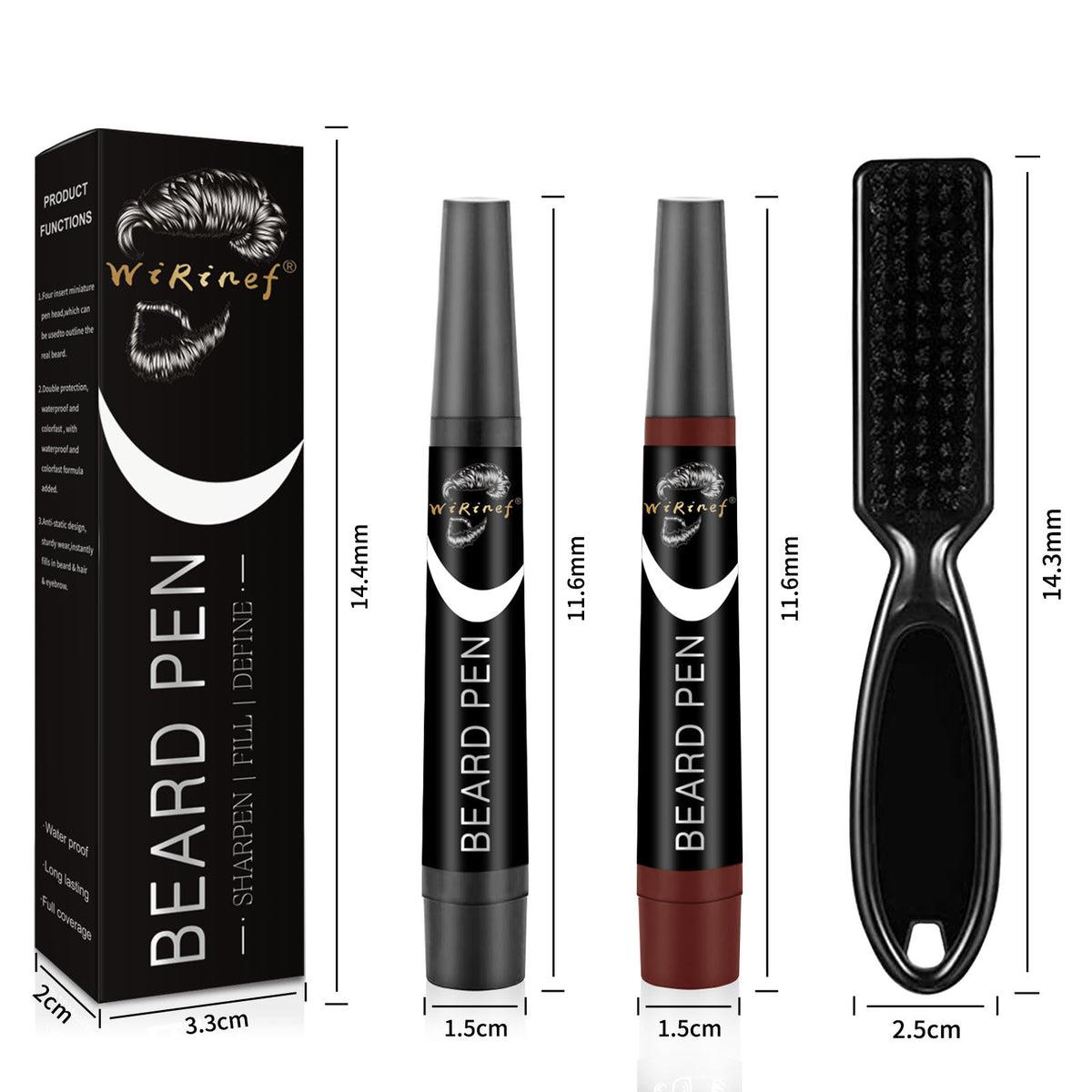 Beard Filler Pen with Brush for Men