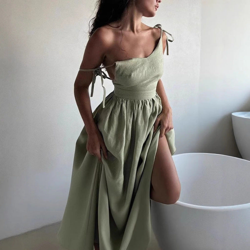 Elegant Backless Spaghetti Strap Dress