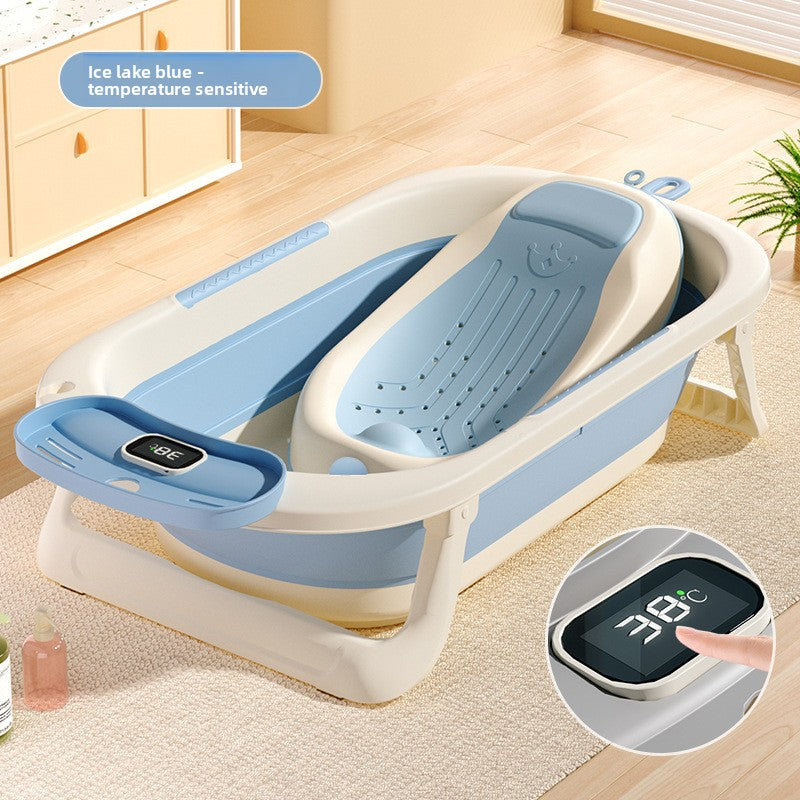 Temperature Sensing Baby Bathtub with Foldable Design