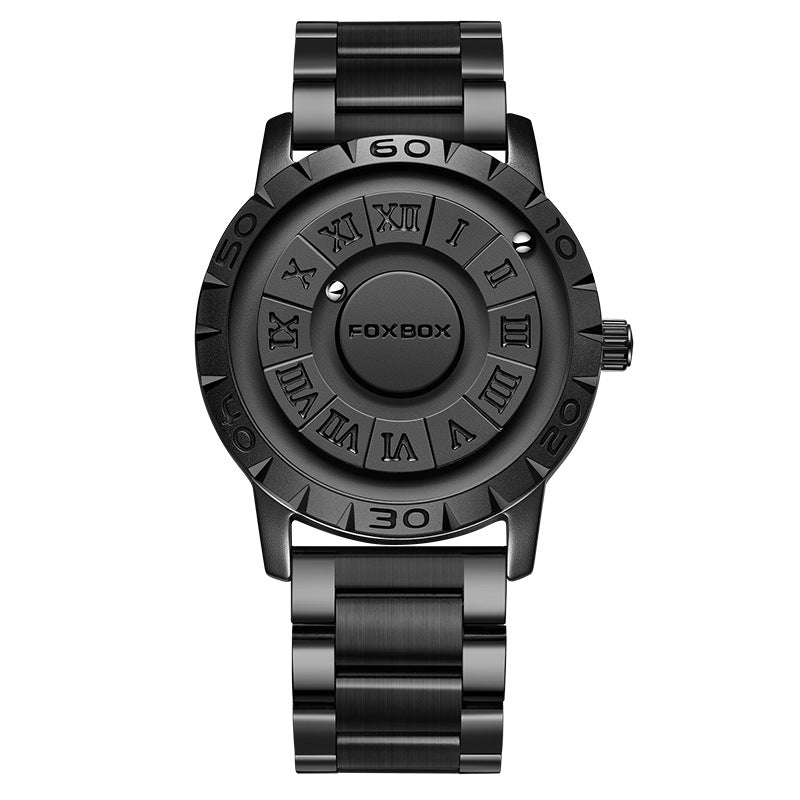 Magnetic Bead Non-Mirror Black Technology Sense Suspension Watch