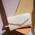 Women's Envelope Clutch Evening Bag with Chain Detail