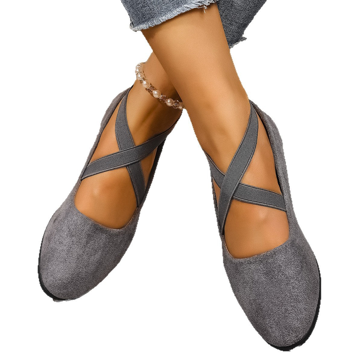 Women's Pointed Toe Suede Wedge Heel Casual Single Shoes