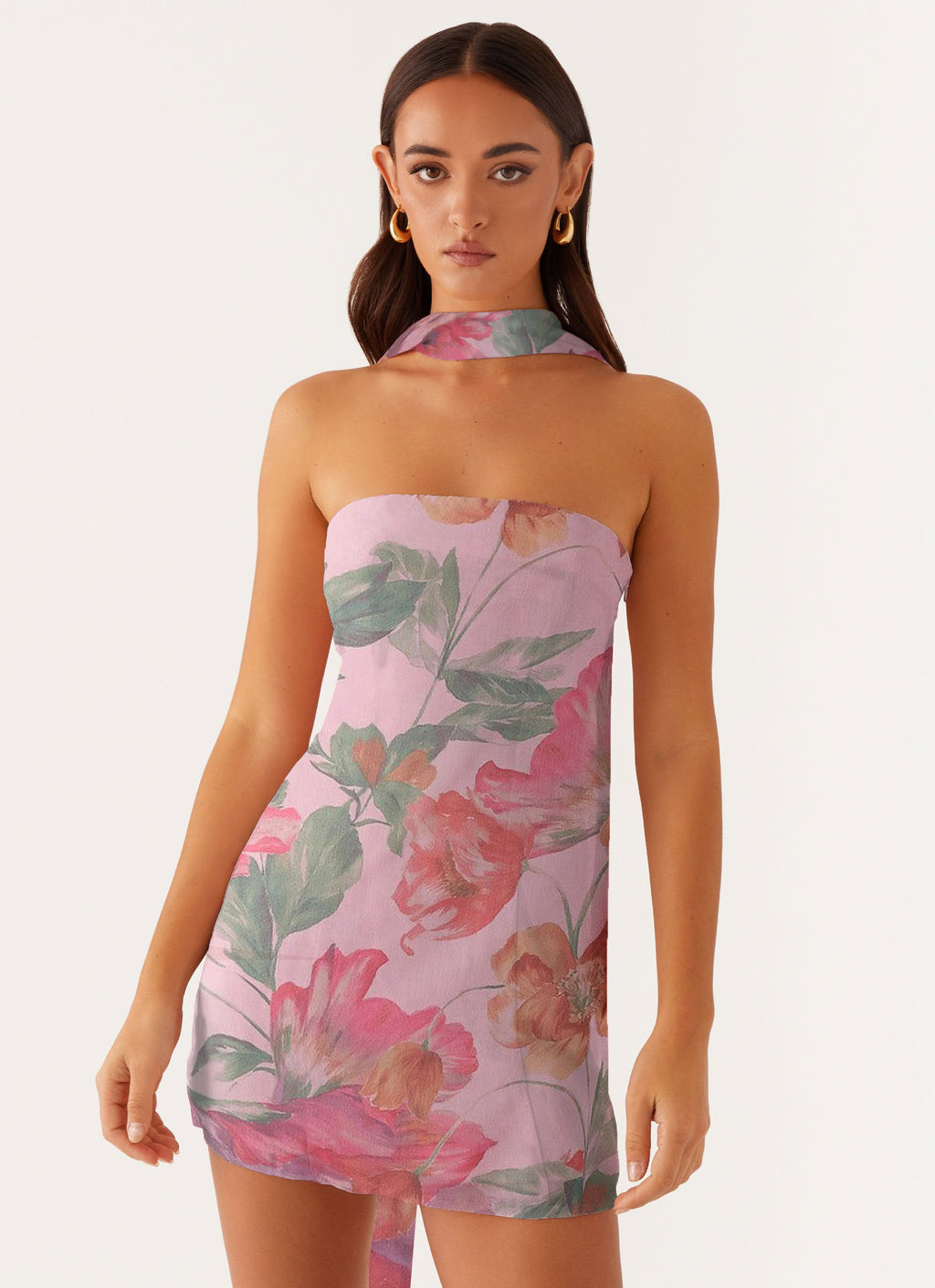 Floral Print Tube Top Dress