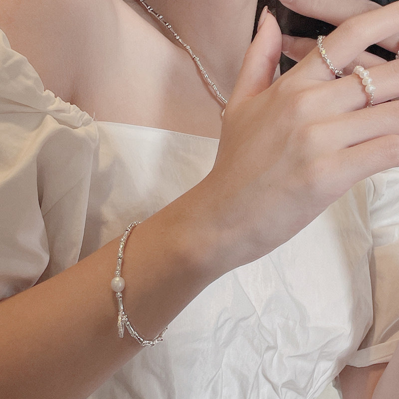Handmade Sterling Silver Heart Pearl Necklace