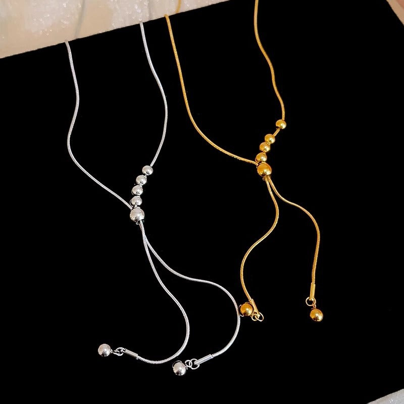 Metal Bead Sweater Chain