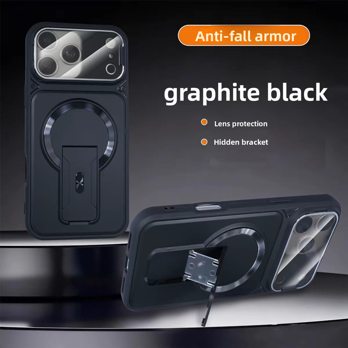 Invisible dual-bracket magnetic phone case