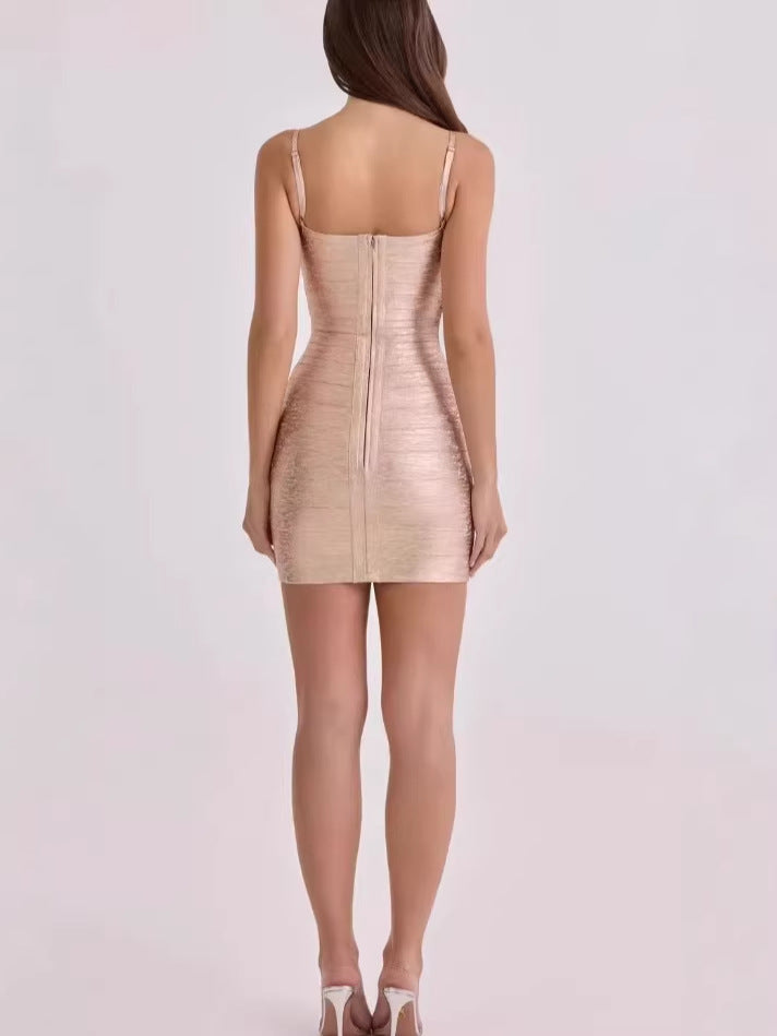 Fine shoulder-belted wrap dress